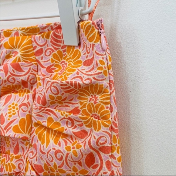 Zara mini skirt in peachy orange floral NWT - Picture 5 of 9